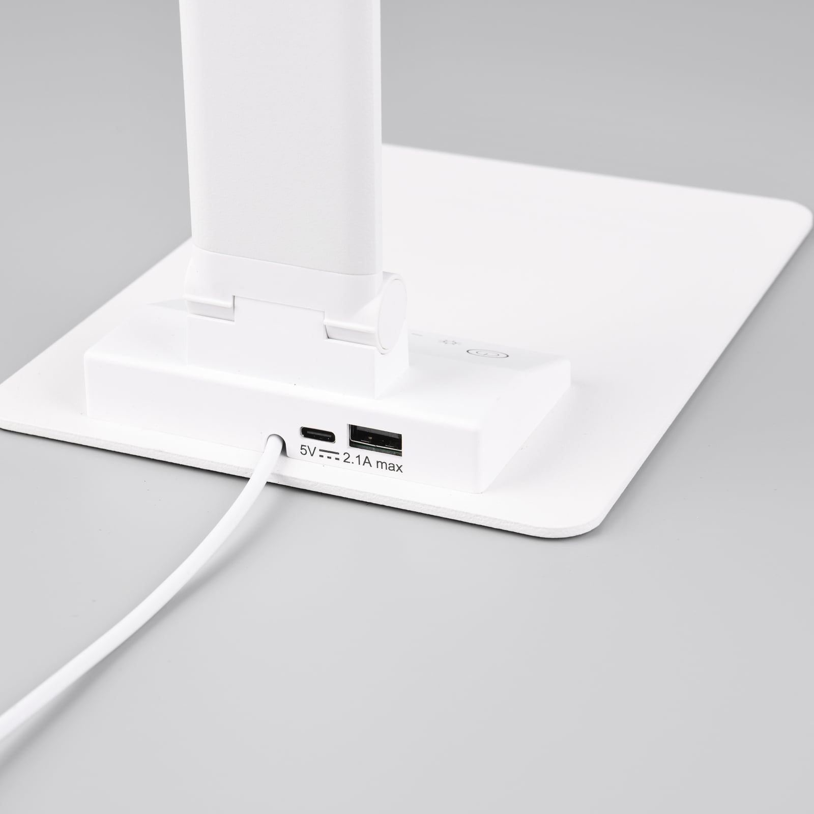 LED bordlampe Travis dimbar hvit CCT berøringsdimmer USB USB-porter