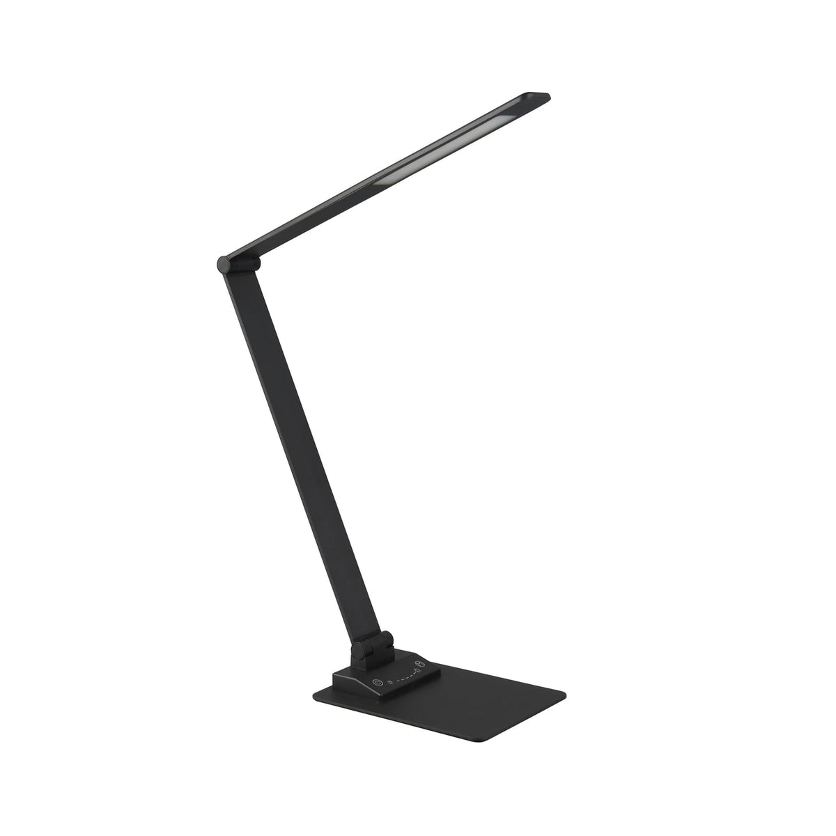LED bordlampe Travis dimbar CCT touch USB svart matt detalj av touchdimmer