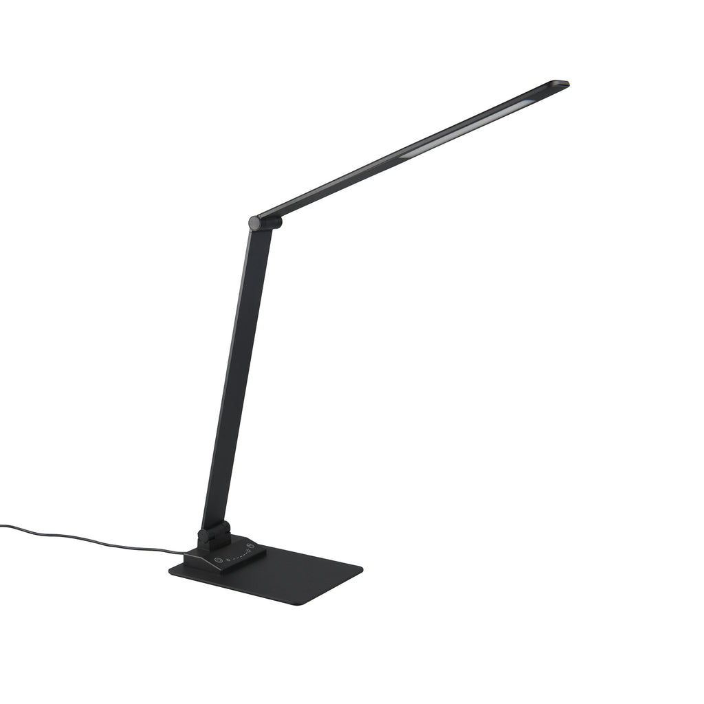 LED bordlampe Travis dimbar CCT touch USB svart matt montert på skrivebord
