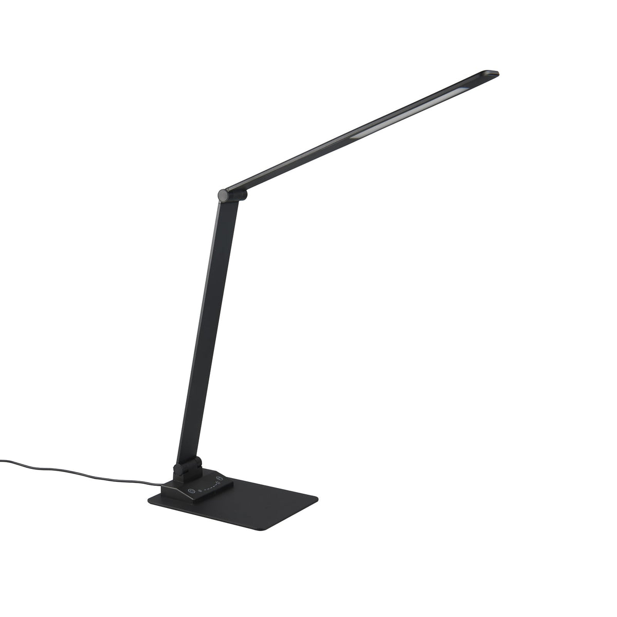 LED bordlampe Travis dimbar CCT touch USB svart matt montert på skrivebord
