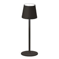 LED bordlampe Tropea med batteri dimbar svart forfra