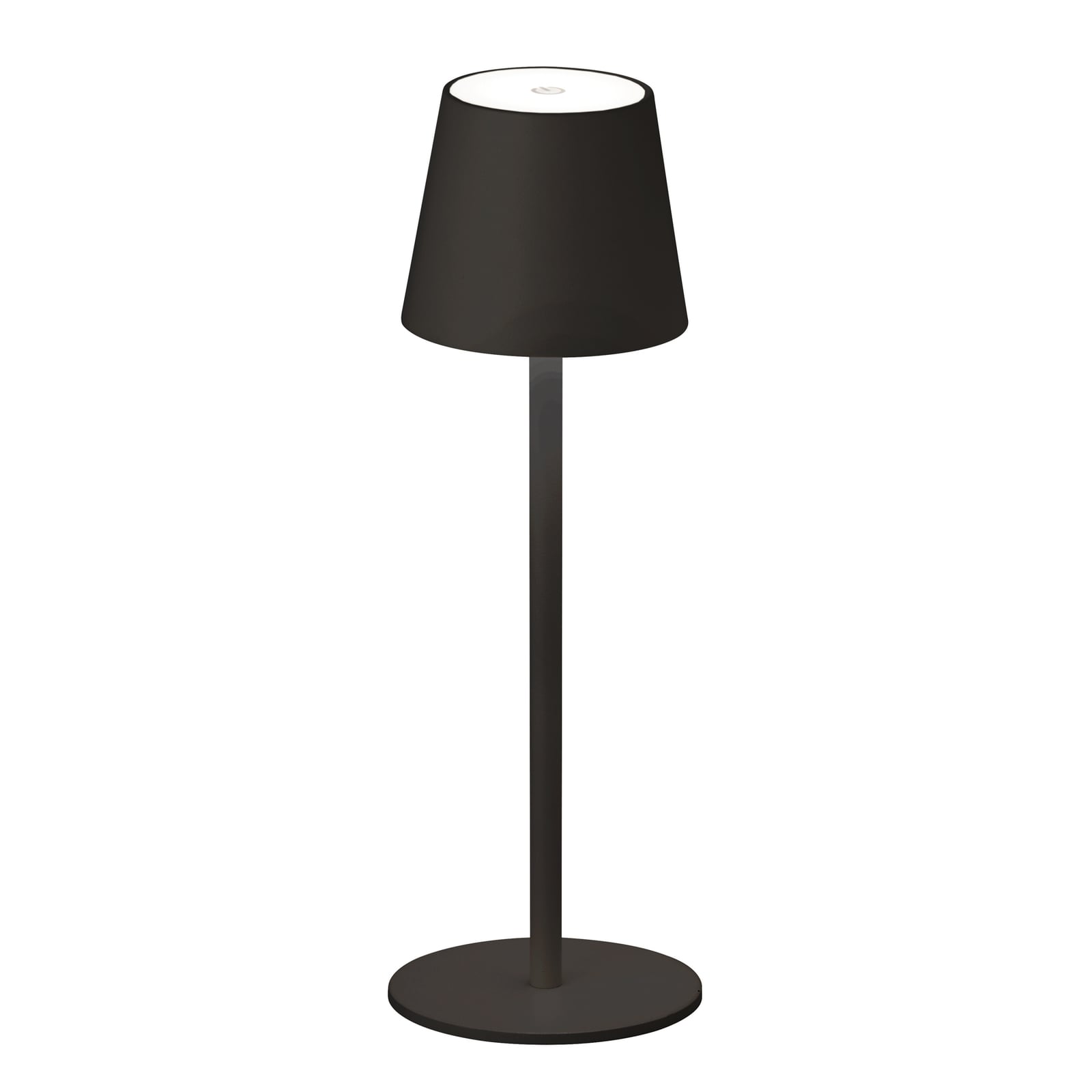 LED bordlampe Tropea med batteri dimbar svart forfra