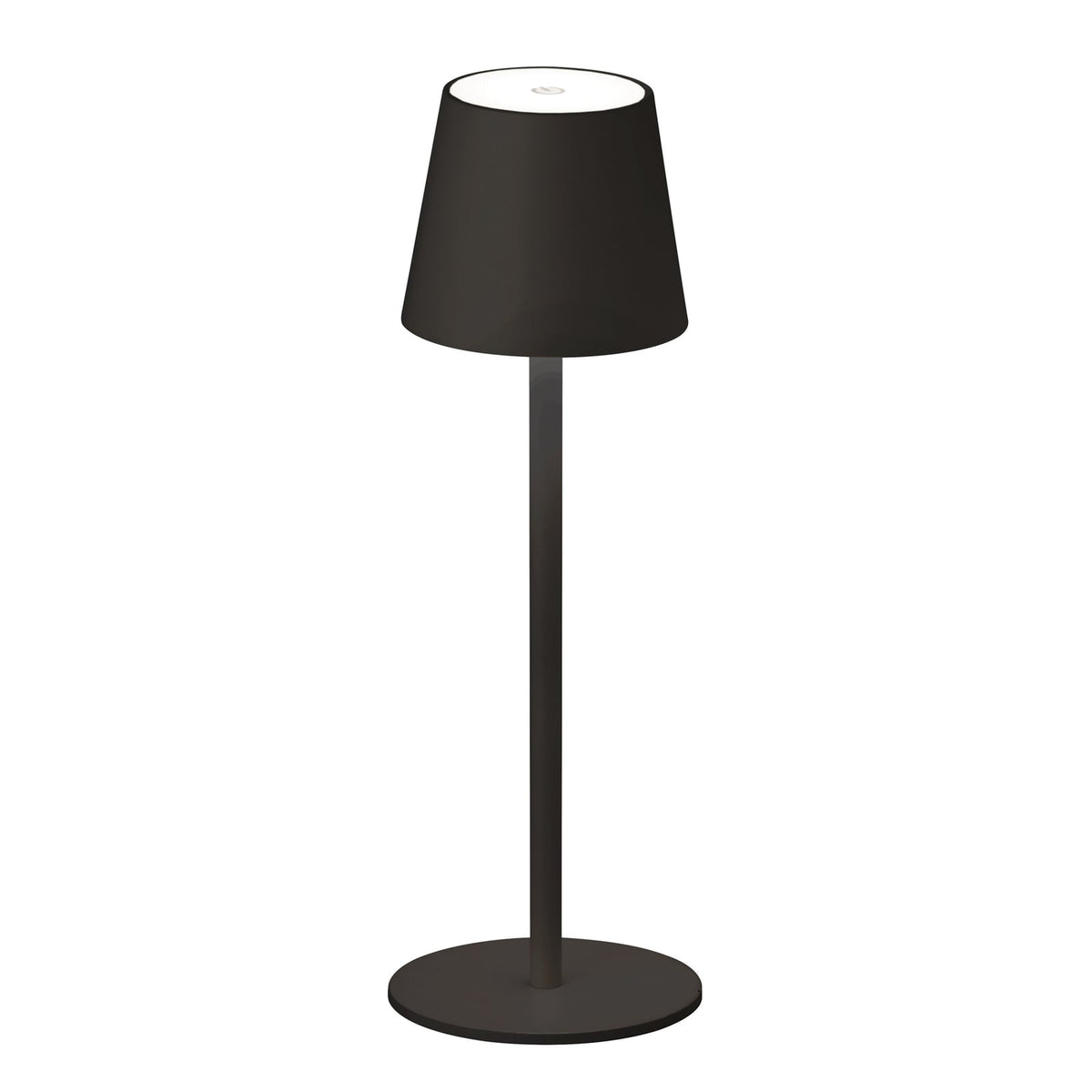 LED bordlampe Tropea med batteri dimbar svart forfra