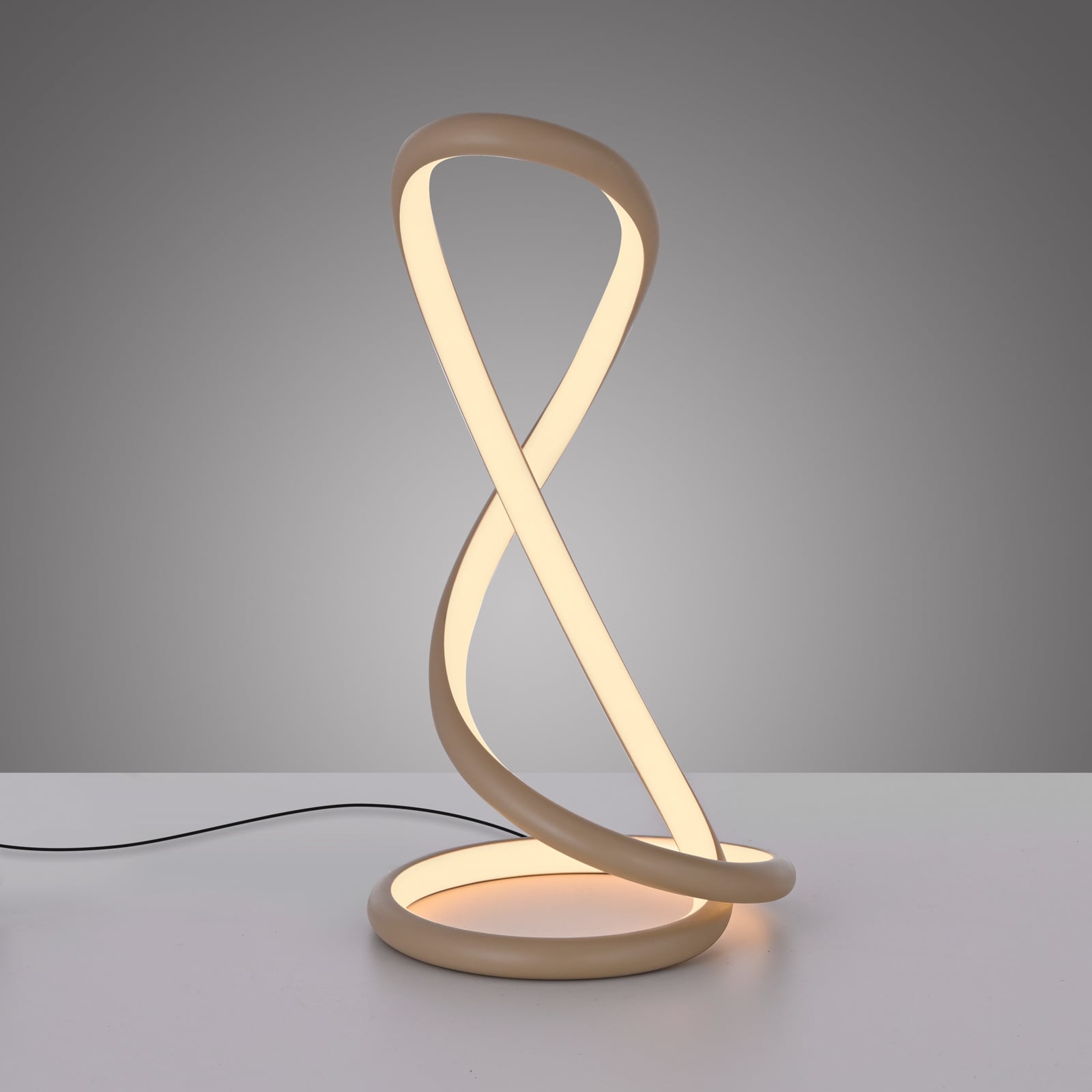 LED bordlampe Twist dimbar aluminium sandfarget h42 cm nærbilde av dimmer