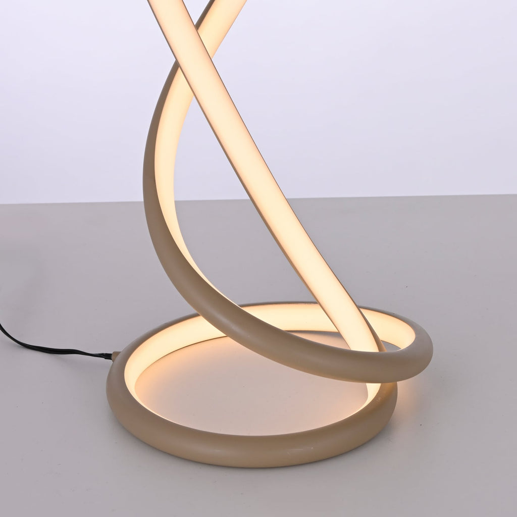 LED bordlampe Twist dimbar aluminium sandfarget h42 cm sideprofil