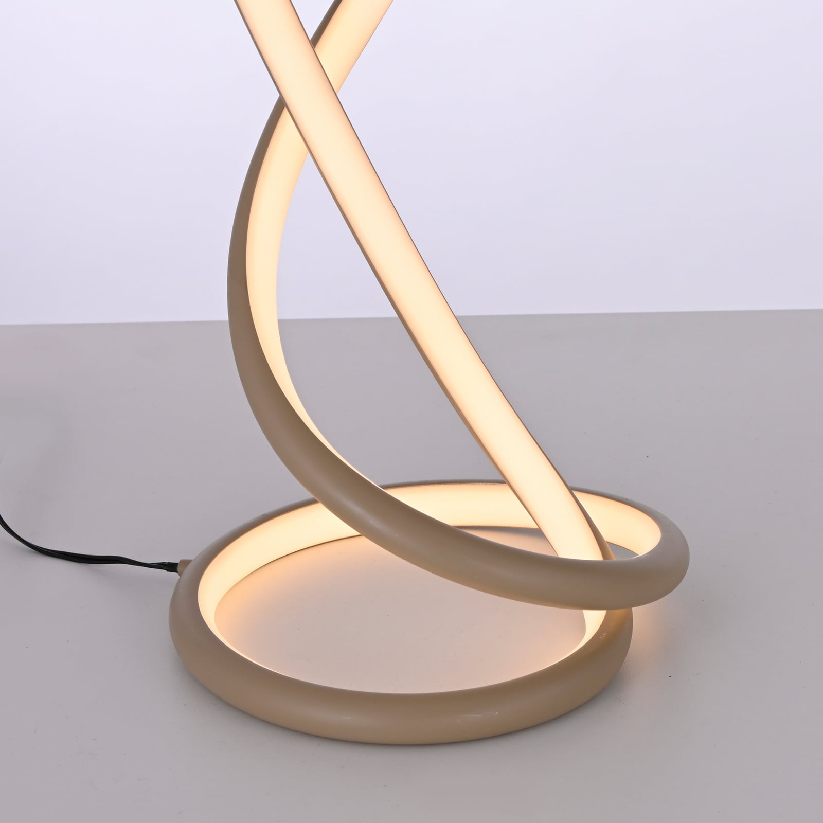 LED bordlampe Twist dimbar aluminium sandfarget h42 cm sideprofil