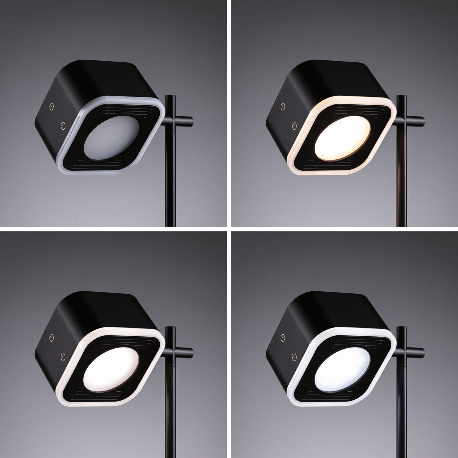 LED bordlampe Varia oppladbar dimbar CCT svart 37 cm materialer plast og metall