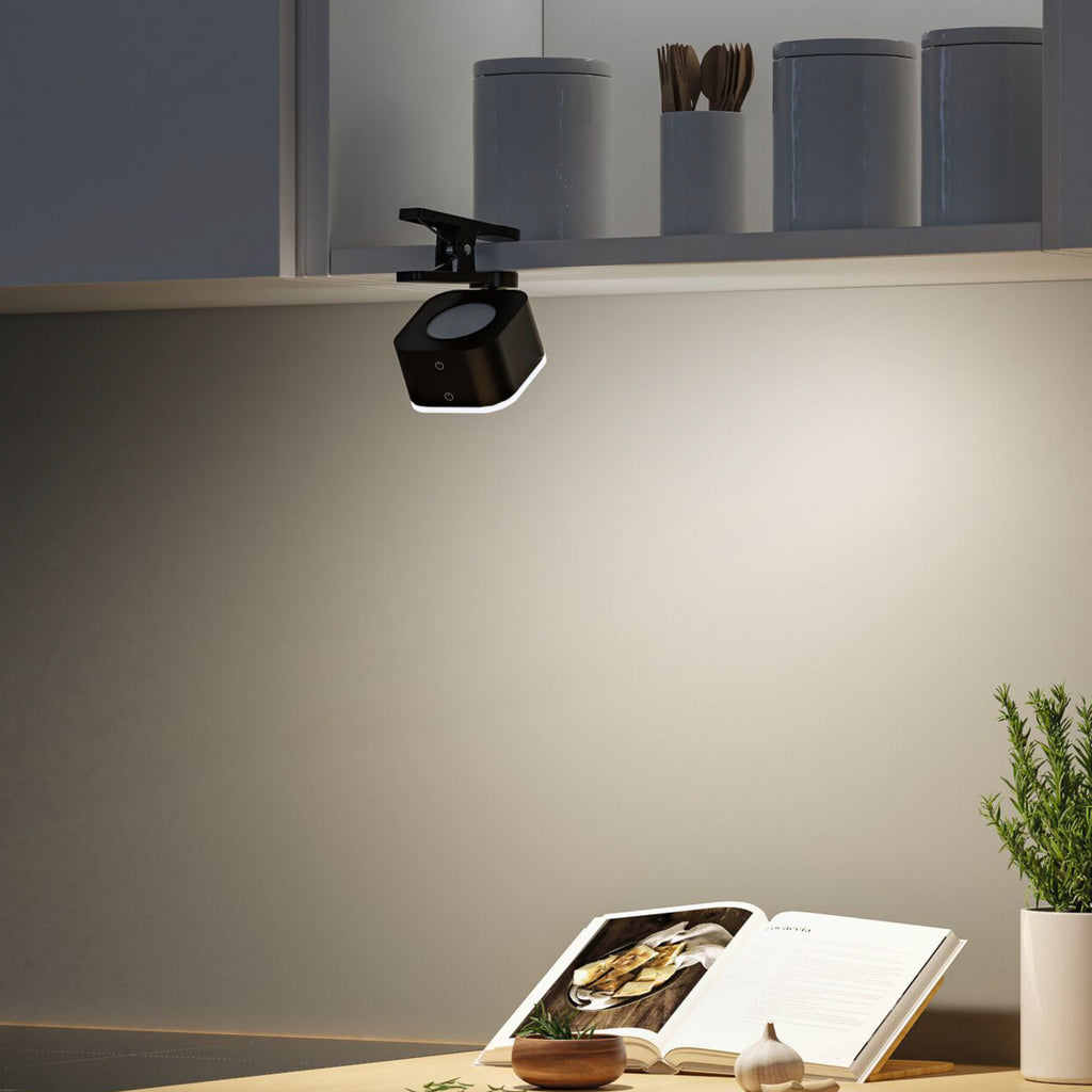 LED bordlampe Varia oppladbar dimbar CCT svart 37 cm detalj av dimmer