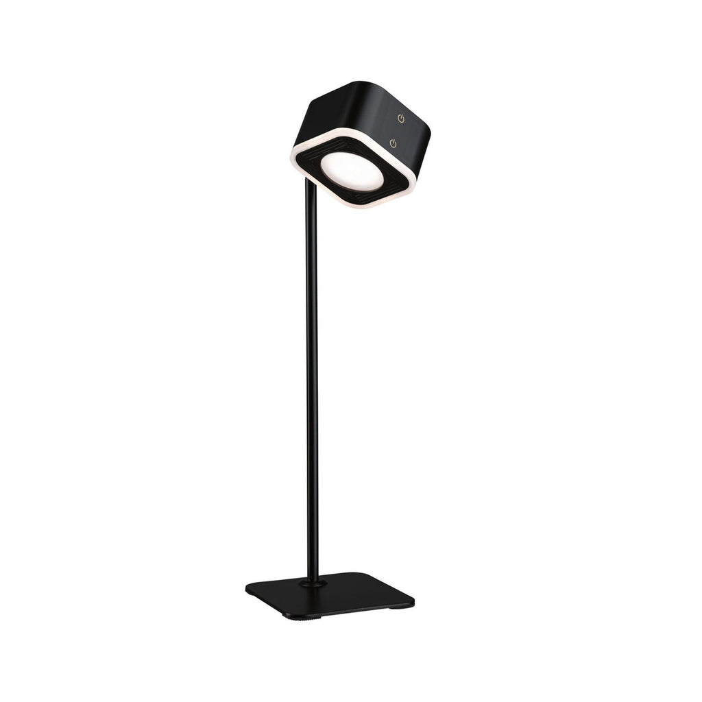 LED bordlampe Varia oppladbar dimbar CCT svart 37 cm montert i stue