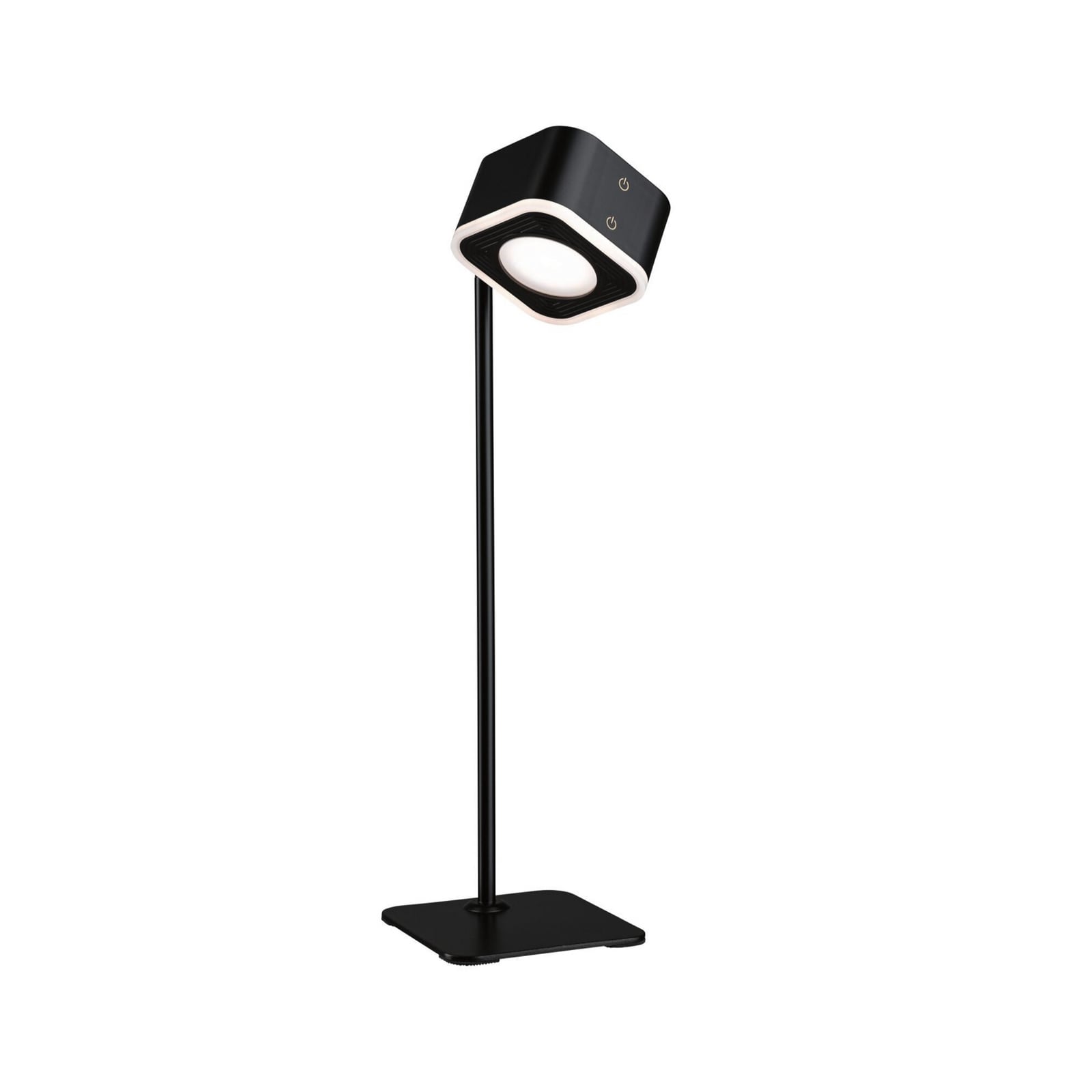 LED bordlampe Varia oppladbar dimbar CCT svart 37 cm montert i stue