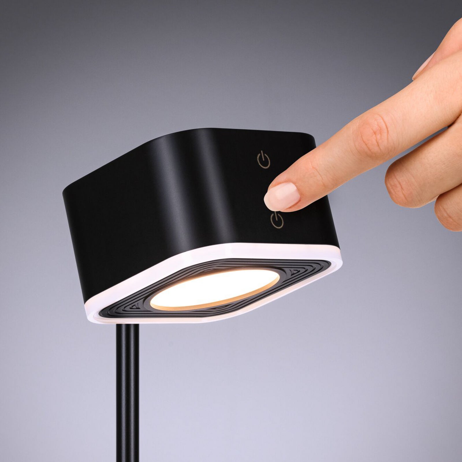 LED bordlampe Varia oppladbar dimbar CCT svart 37 cm USB ladekabel