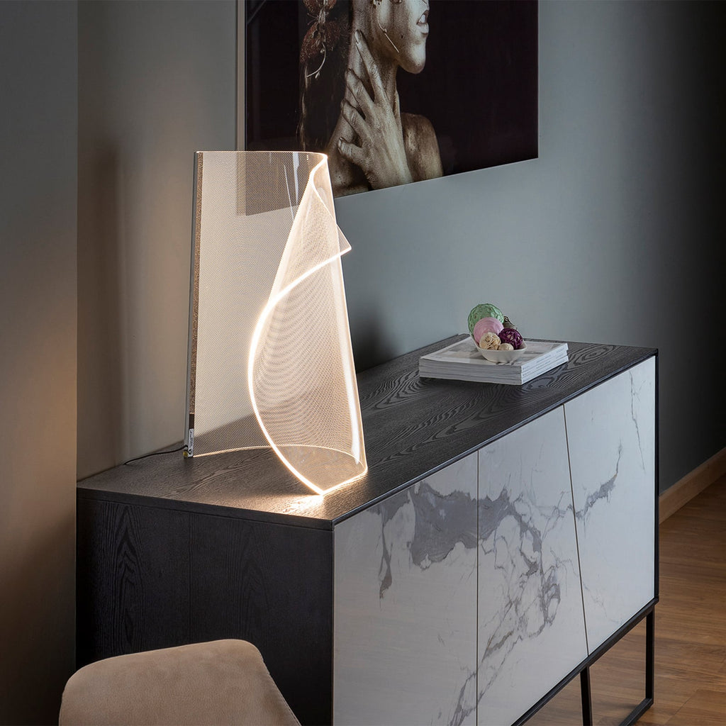 LED-bordlampe Velos II krom dimbar metakrylat 10W bakside