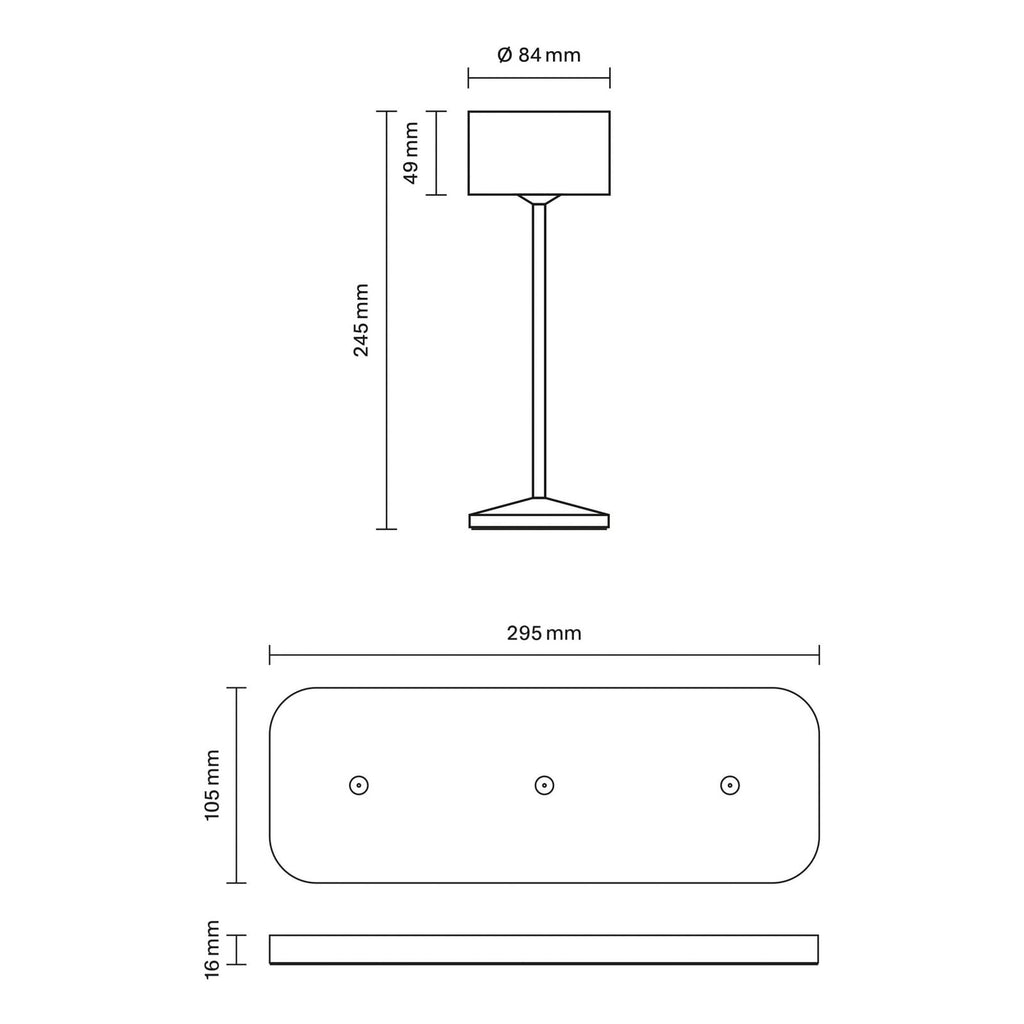 LED bordlampe Veluna oppladbar 3-pk hvit CCT IP44 ladestasjon med lampe
