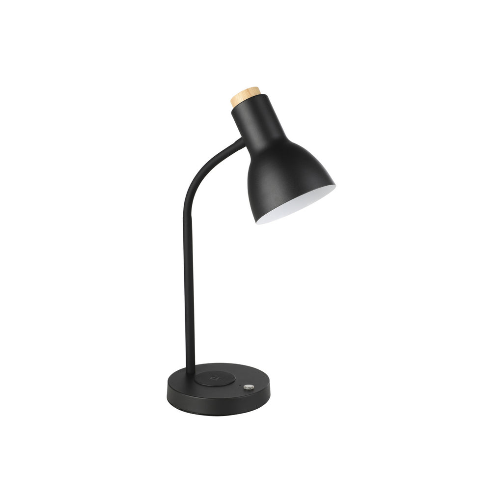 LED bordlampe Veradal-QI med berøringsdimmer svart/hvit nærbilde av berøringsdimmer