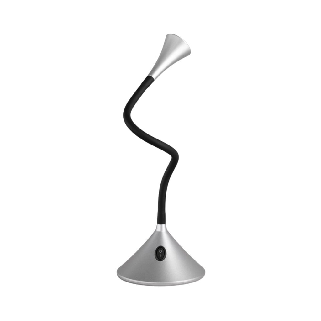 LED bordlampe Viper fleksibel sølv/svart detalj av arm
