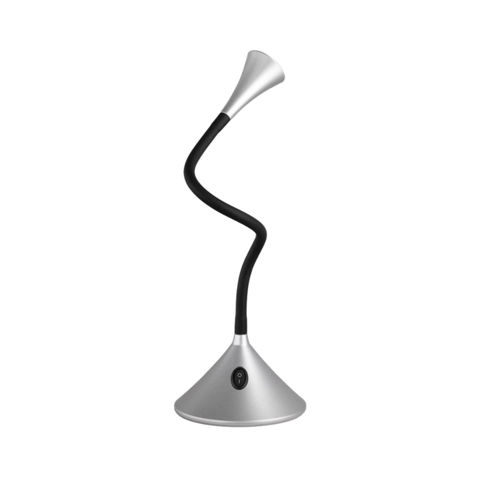 LED bordlampe Viper fleksibel sølv/svart detalj av arm