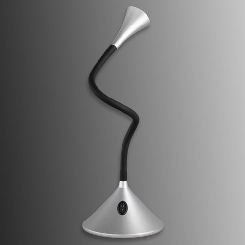 LED bordlampe Viper fleksibel sølv/svart forfra
