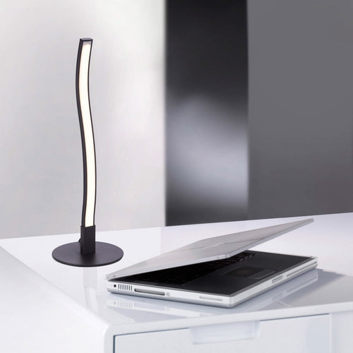 LED bordlampe Wave bølgeformet svart forfra