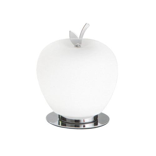 LED bordlampe Wendy epleform glass dimbar hvit/krom forfra