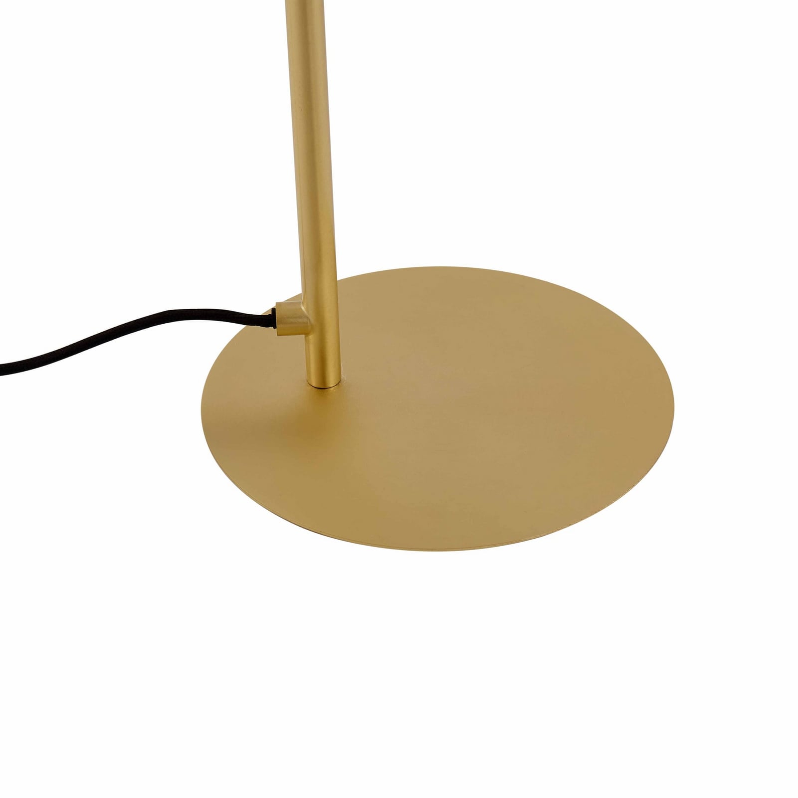 LED bordlampe Yekta dimbar messingfarget Ø30 cm sideprofil