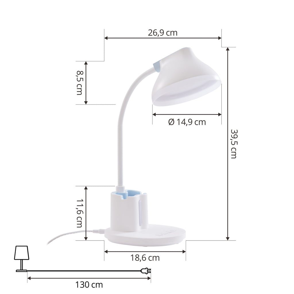 LED bordlampe Zephyra dimbar CCT hvit 6W 780 lm montert på skrivebord