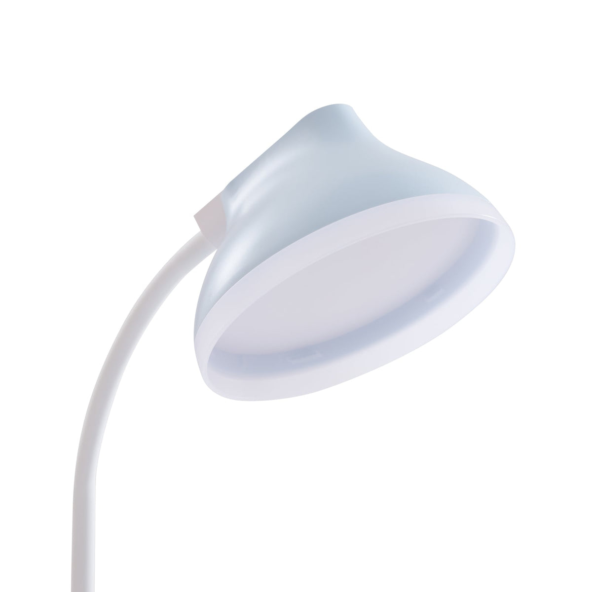 Nærbilde av LED bordlampe Zephyra blå CCT dimbar lampefot