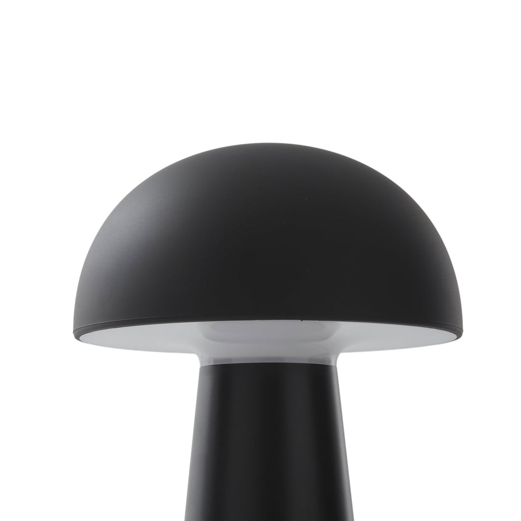 LED bordlampe Zyre dimbar svart IP44 med akku nærbilde av lampehode