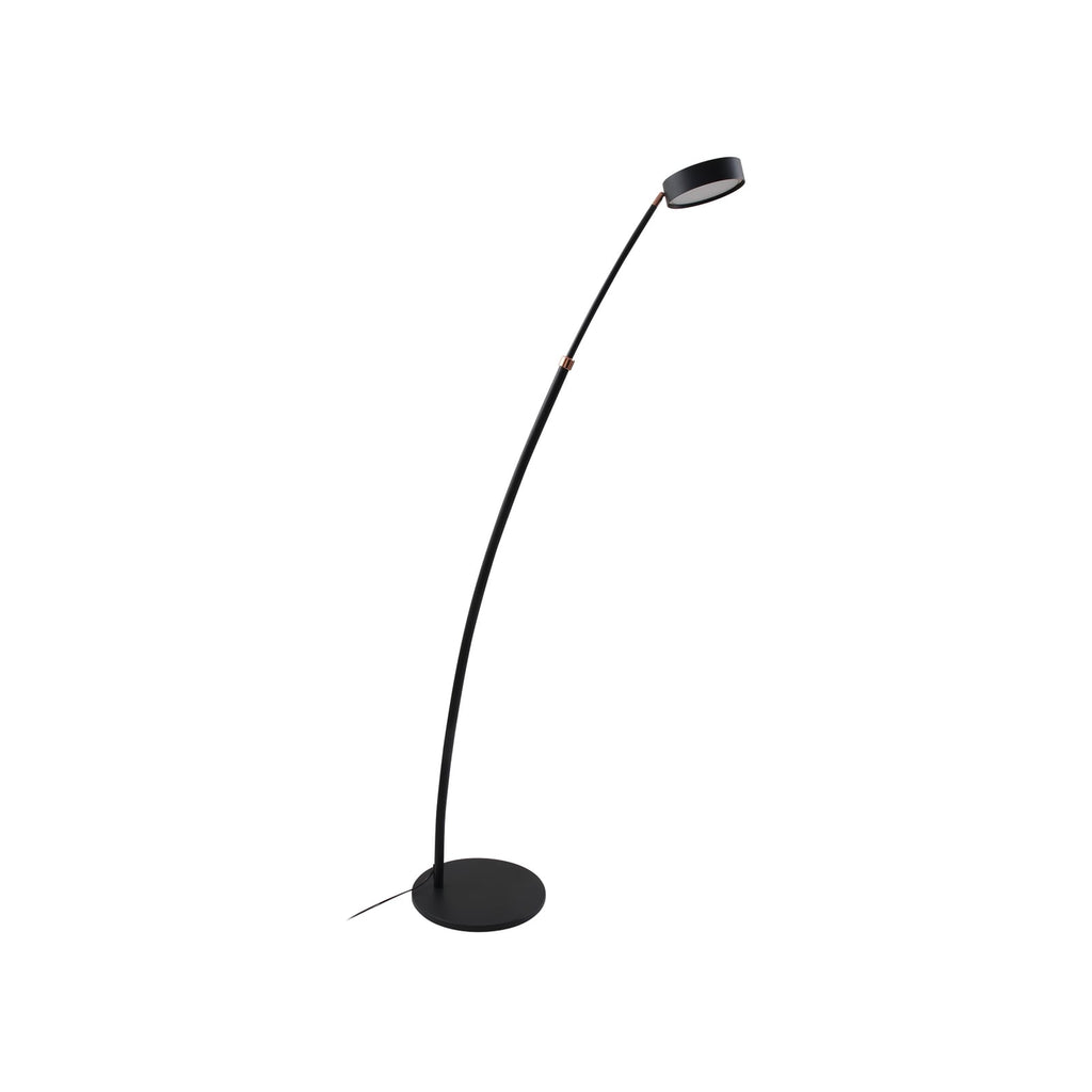 LED buegulvlampe Boga svart dimbar nærbilde av bryter på kabel