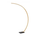 LED buegulvlampe Curve matt gull marmor forfra