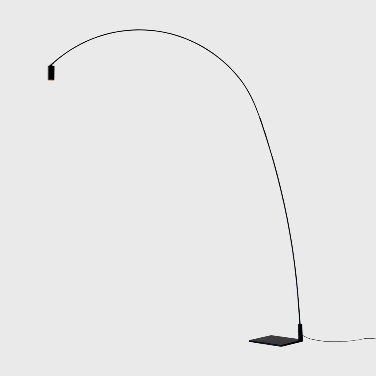 LED buegulvlampe Fox dimbar svart matt 225 cm med roterbar arm