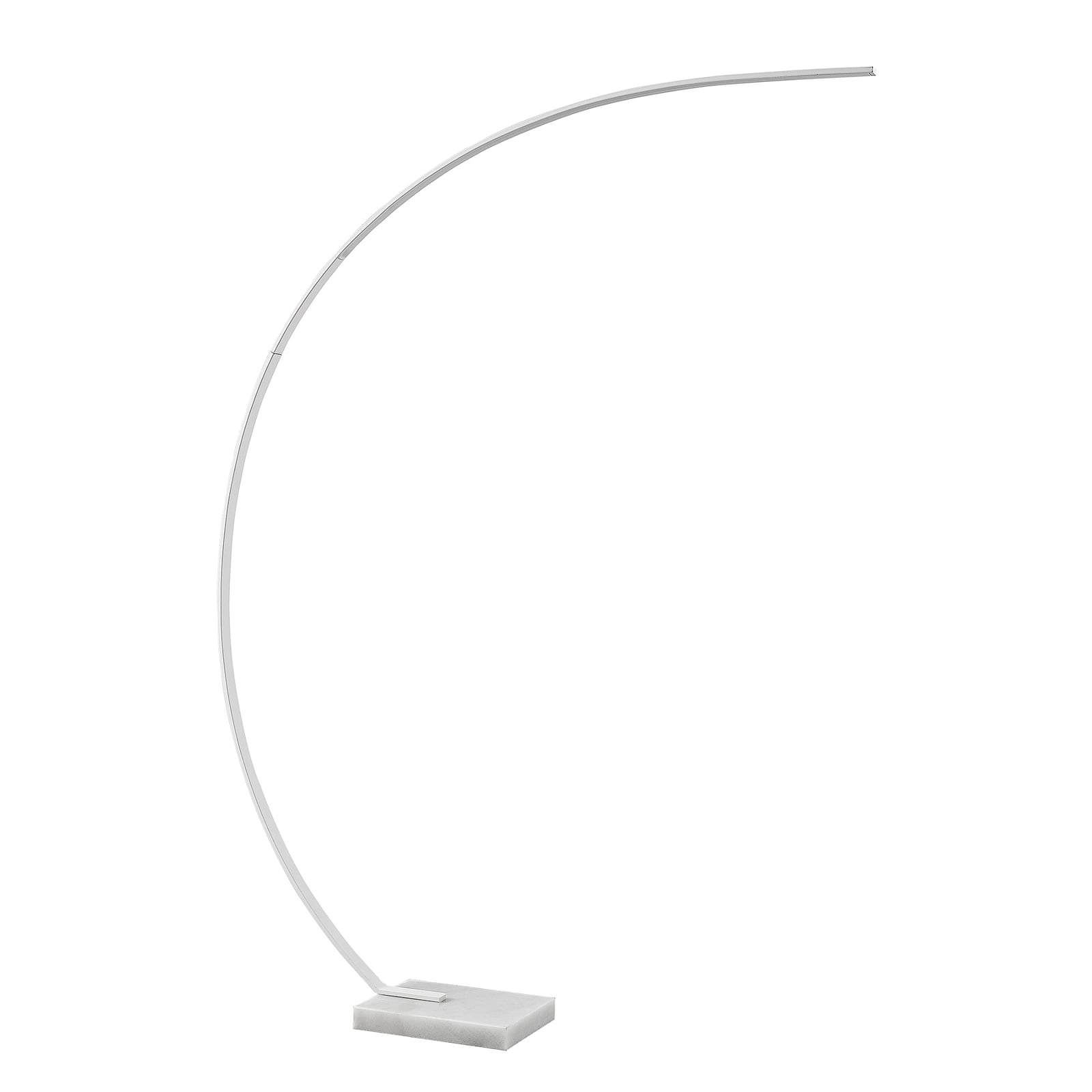 LED buegulvlampe Kendra hvit aluminium marmor detalj av dimmer