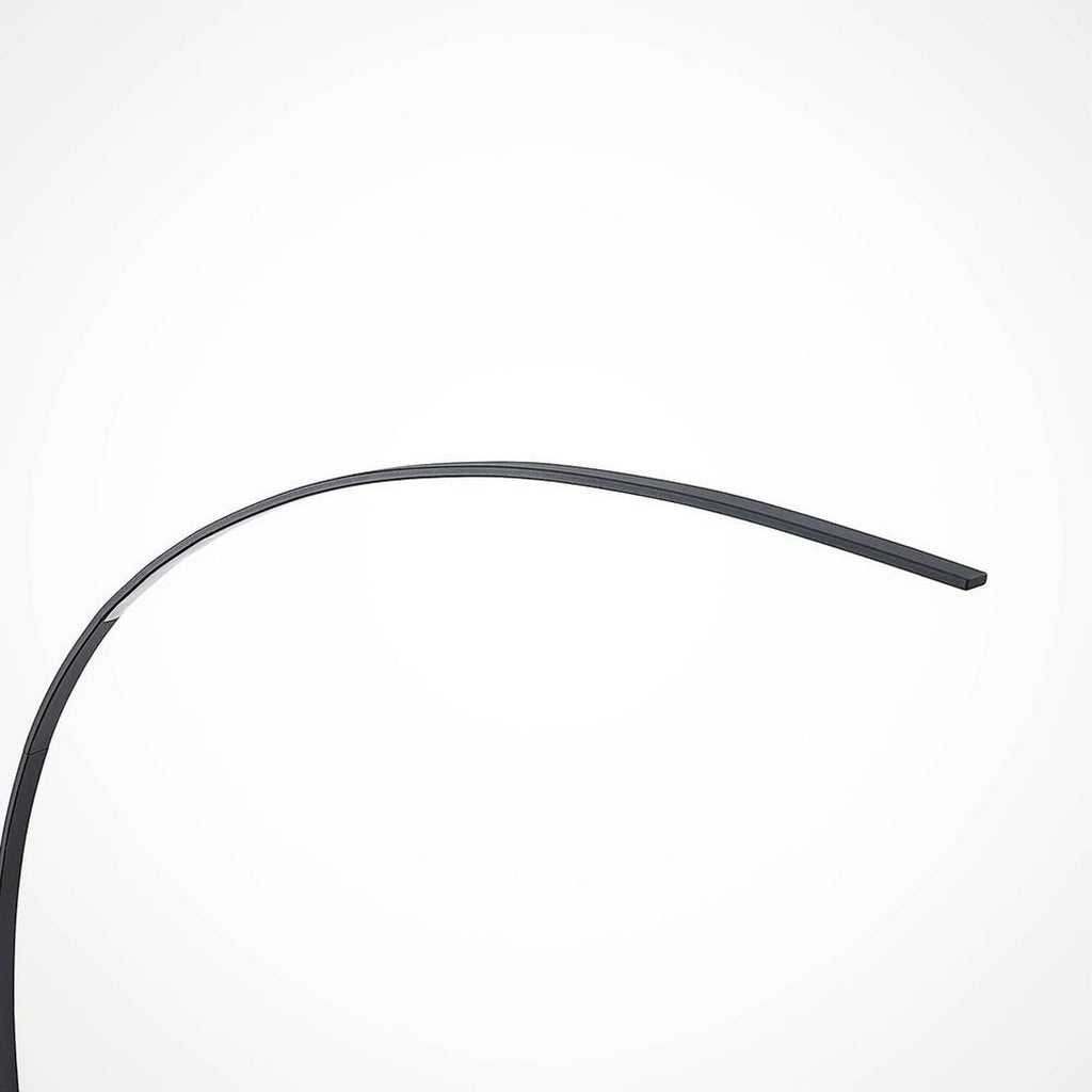 LED buegulvlampe Kendra svart aluminium marmor lysdetalj