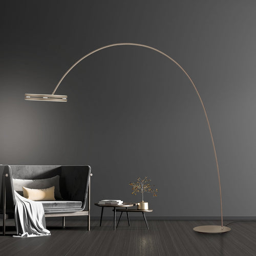 LED buegulvlampe Loop-Bow dimbar bronsefarget 290 cm forfra
