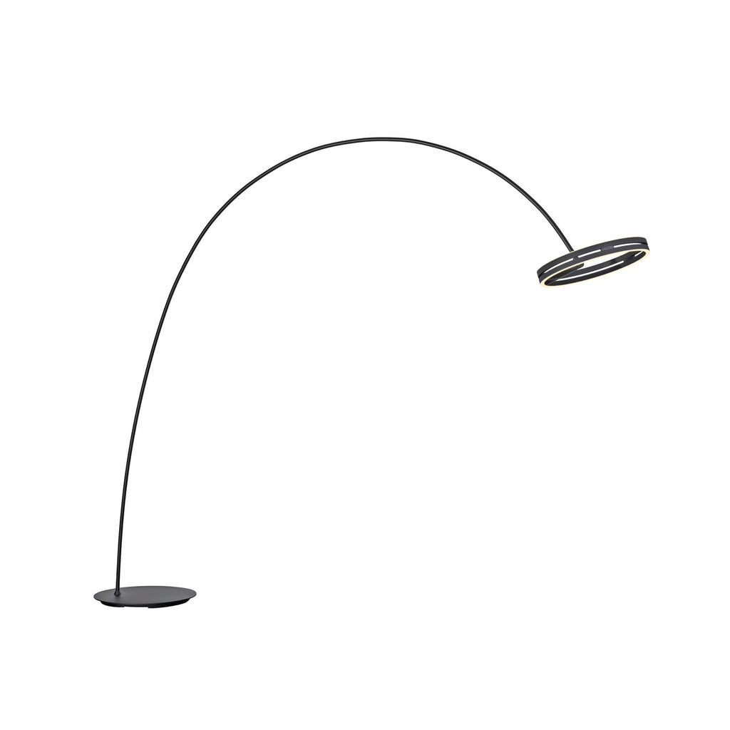 LED buegulvlampe Loop-Bow svart nærbilde av lampebue
