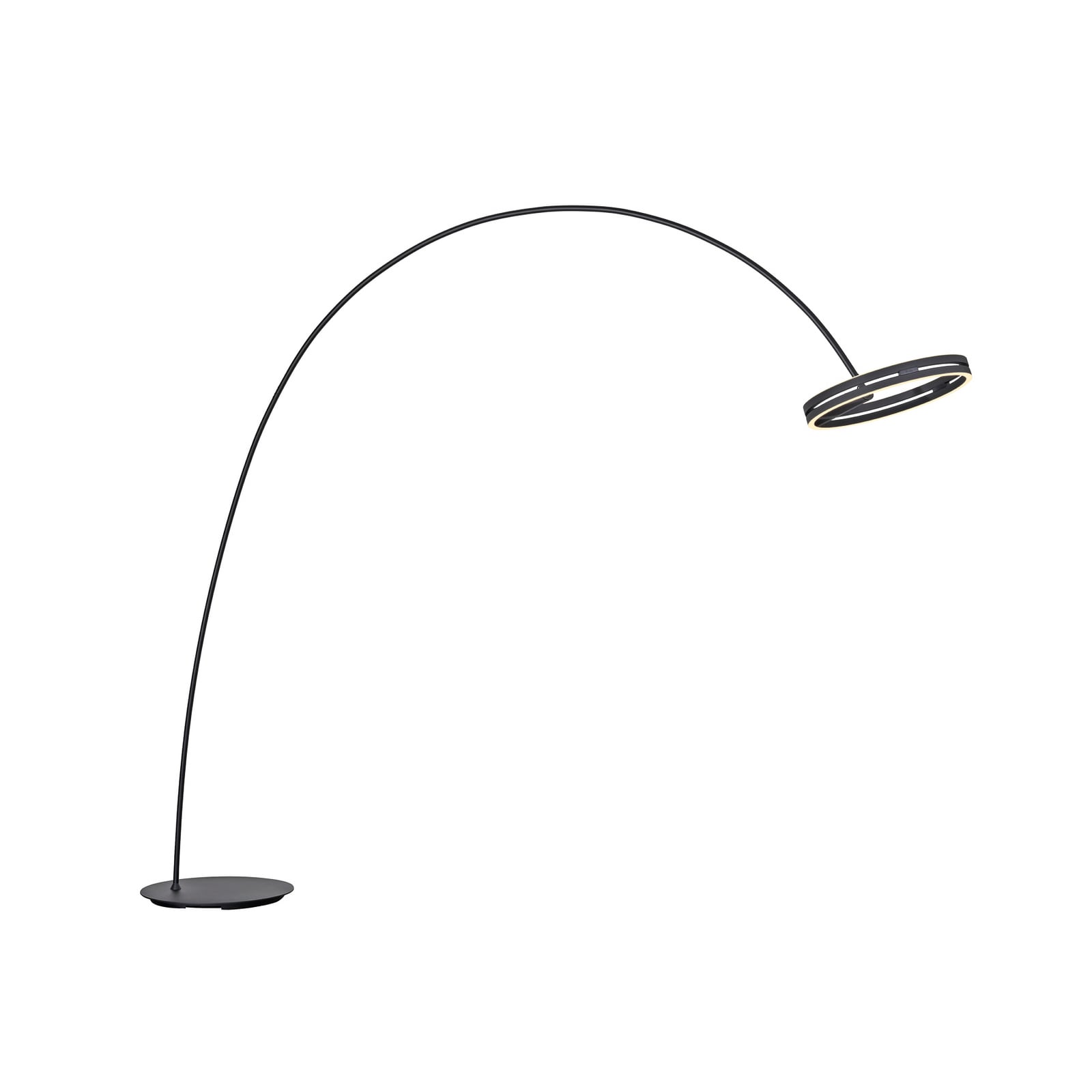LED buegulvlampe Loop-Bow svart nærbilde av lampebue