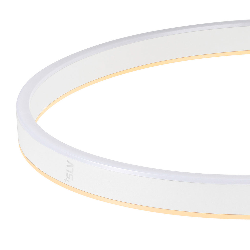 LED buegulvlampe One Bow FL hvit stål med synlig kabel