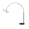 LED buegulvlampe One Bow FL svart/messing forfra