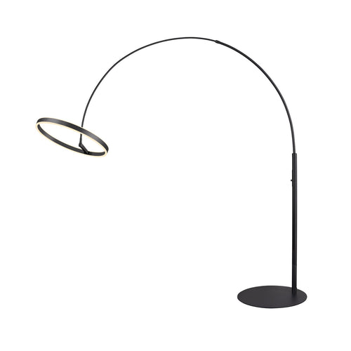 LED buegulvlampe One Bow FL svart stål forfra