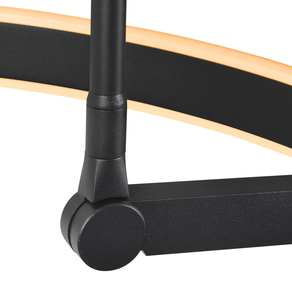 LED buegulvlampe One Bow FL svart stål høyde og diameter