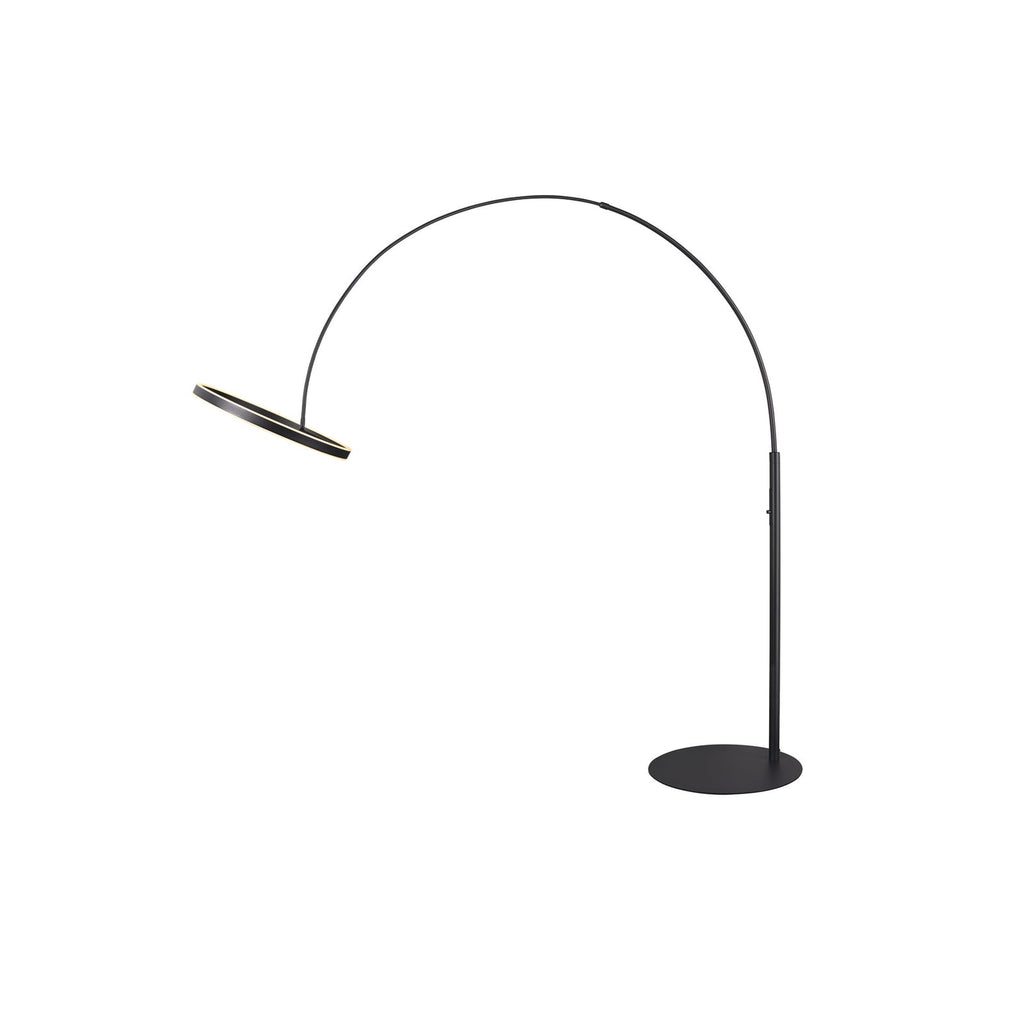 LED buegulvlampe One Bow FL svart stål nærbilde av bryter