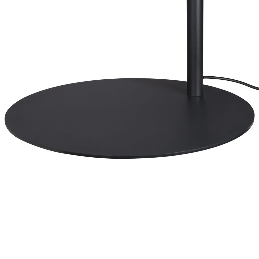 LED buegulvlampe One Bow FL svart stål lyser i varm hvit