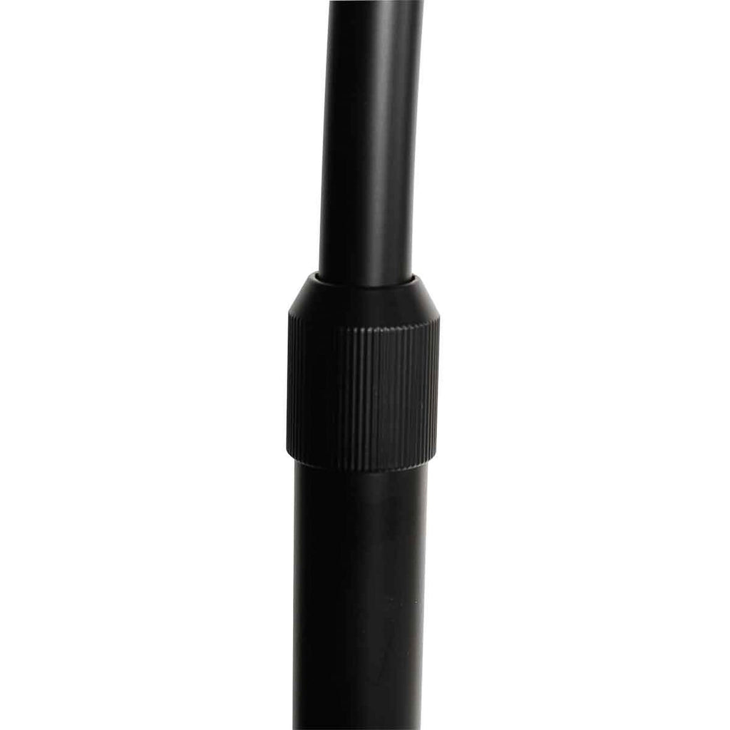 LED buegulvlampe Ringlux svart metall vinklet skjerm