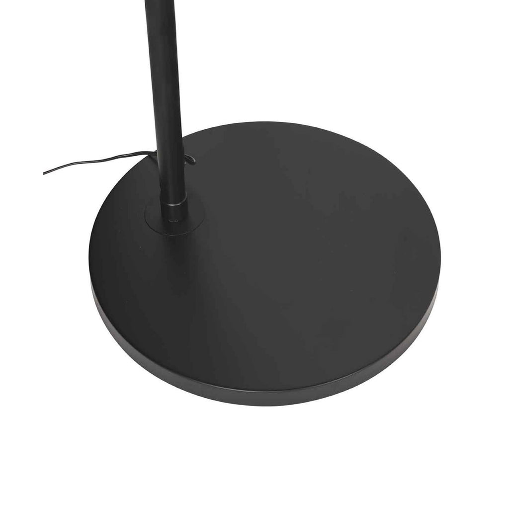 LED buegulvlampe Ringlux svart metall lysfargevalg