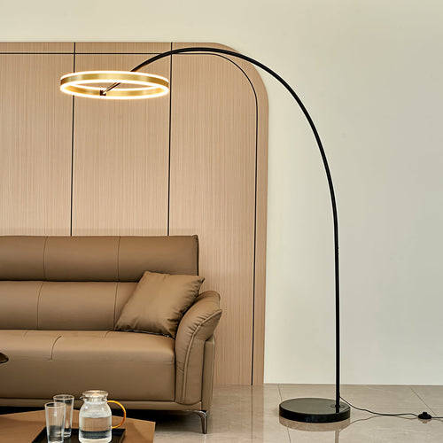 LED buegulvlampe Yekta messingfarget forfra