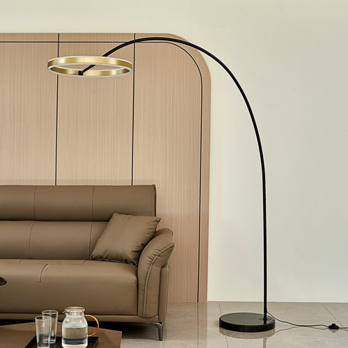 LED buegulvlampe Yekta messingfarget bakside