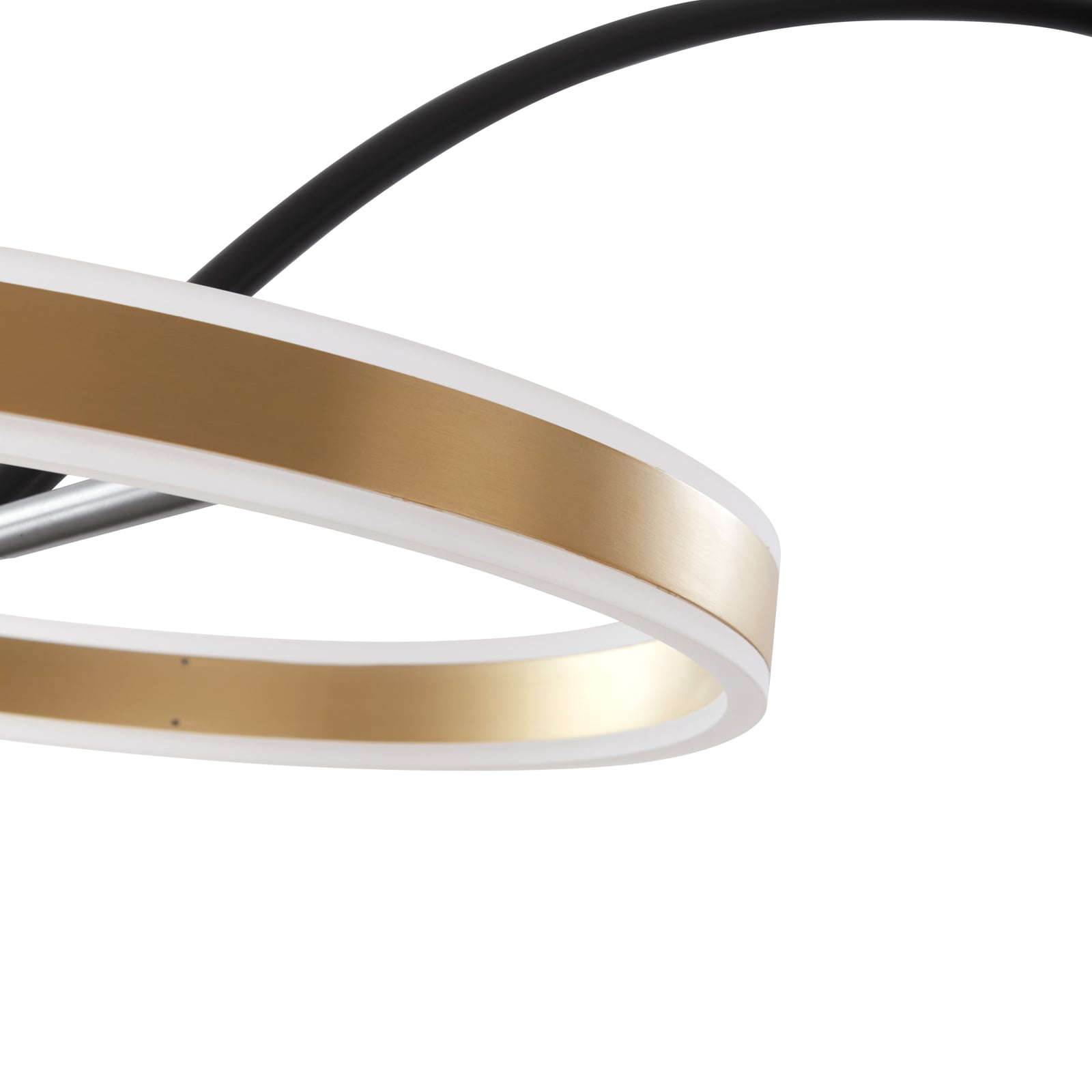 LED buegulvlampe Yekta messingfarget sidevisning