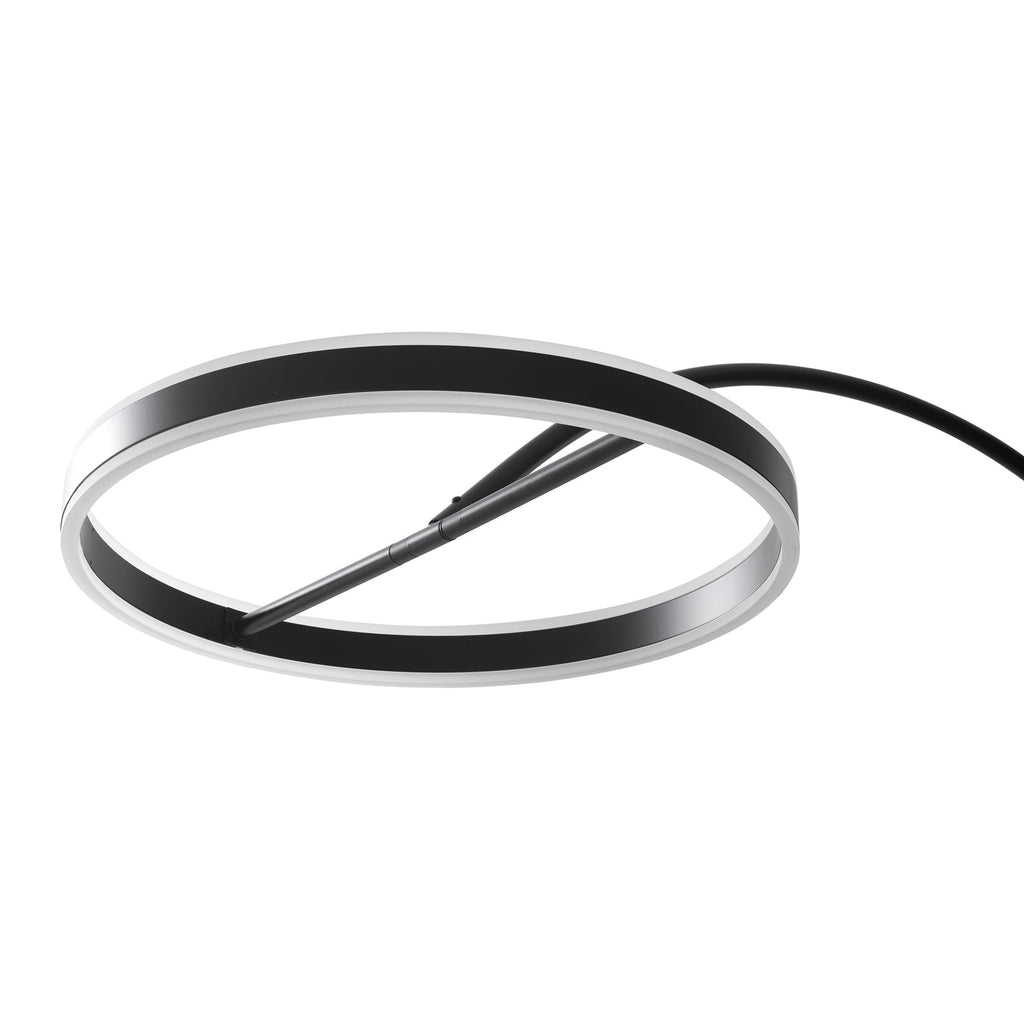 LED buegulvlampe Yekta svart Ø50 cm nærbilde av dimmer