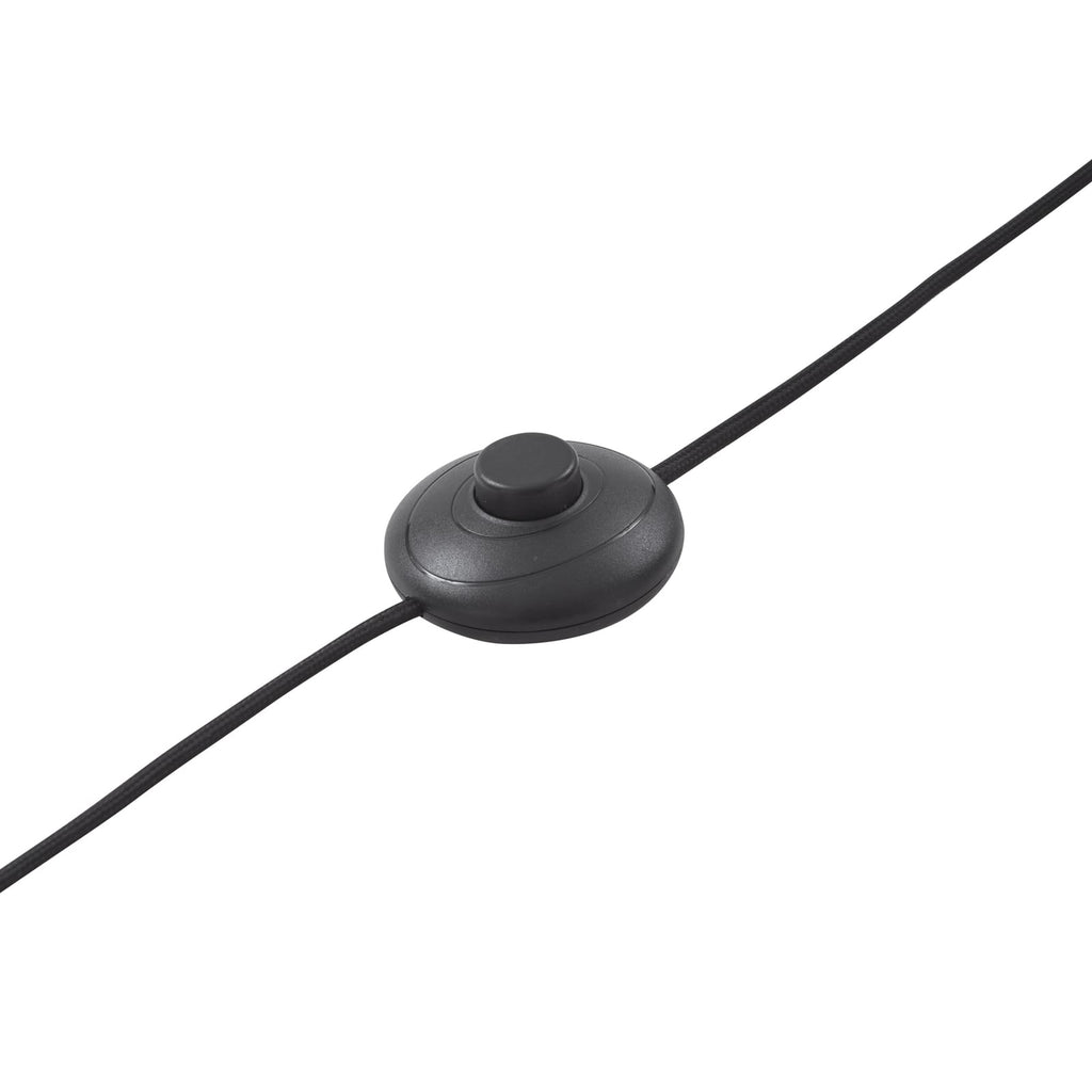 LED buegulvlampe Yekta svart Ø50 cm lysbilde i mørkt rom