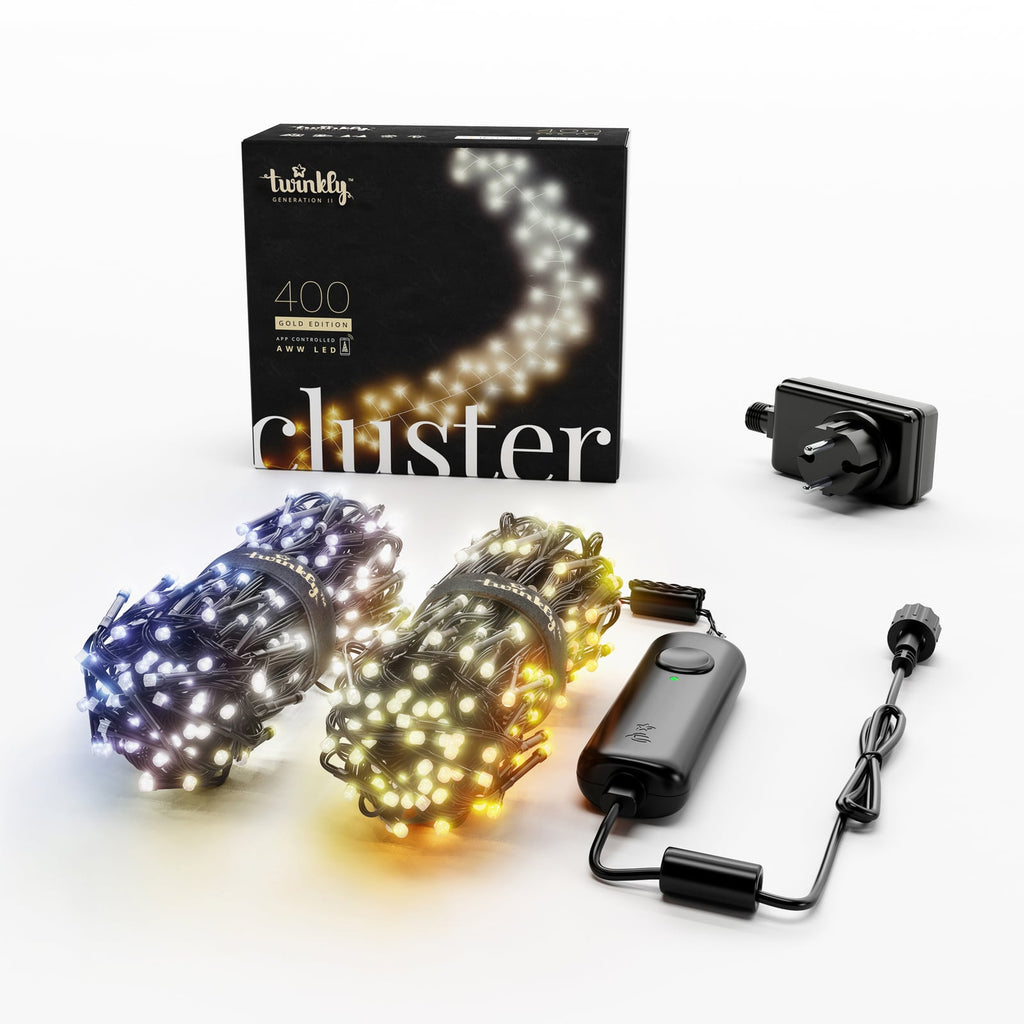 LED-clusterlyslenke CCT 400 LED svart 6 m IP44 dimbar - Twinkly lysmønstre