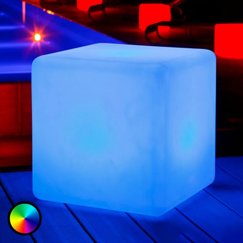 LED dekolampe Big Cube terning RGB dimbar IP68 43 cm forfra